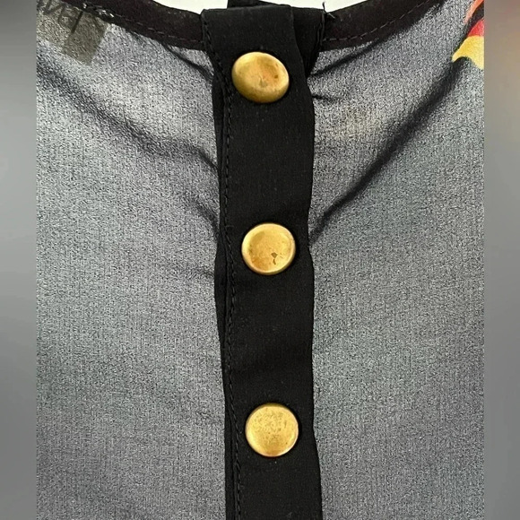 Gentle Fawn/ Sheer navy blue floral blouse/ Size US  XS - Picture 5 of 13